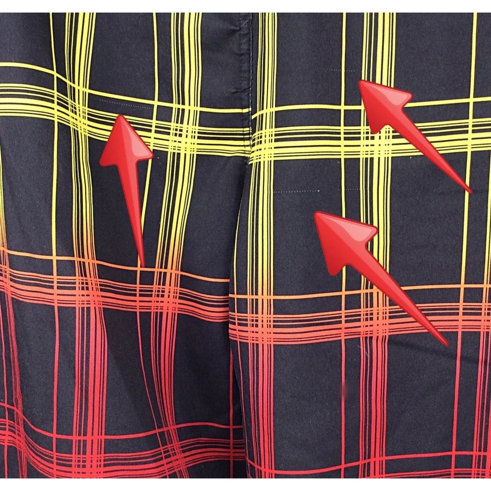 Burnside Men's Swim Trunks Shorts Size Large Plaid Bermuda Lined 42